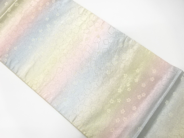 小花模様織り出し　袋帯